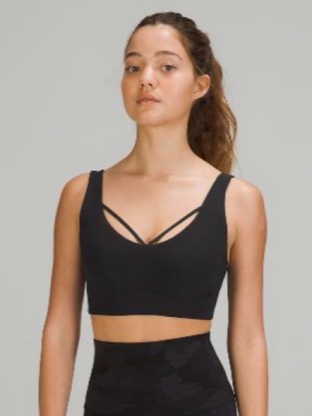 lululemon athletica Black Strappy Nulu Yoga Bra *Light Support C/D Cup Size 6
